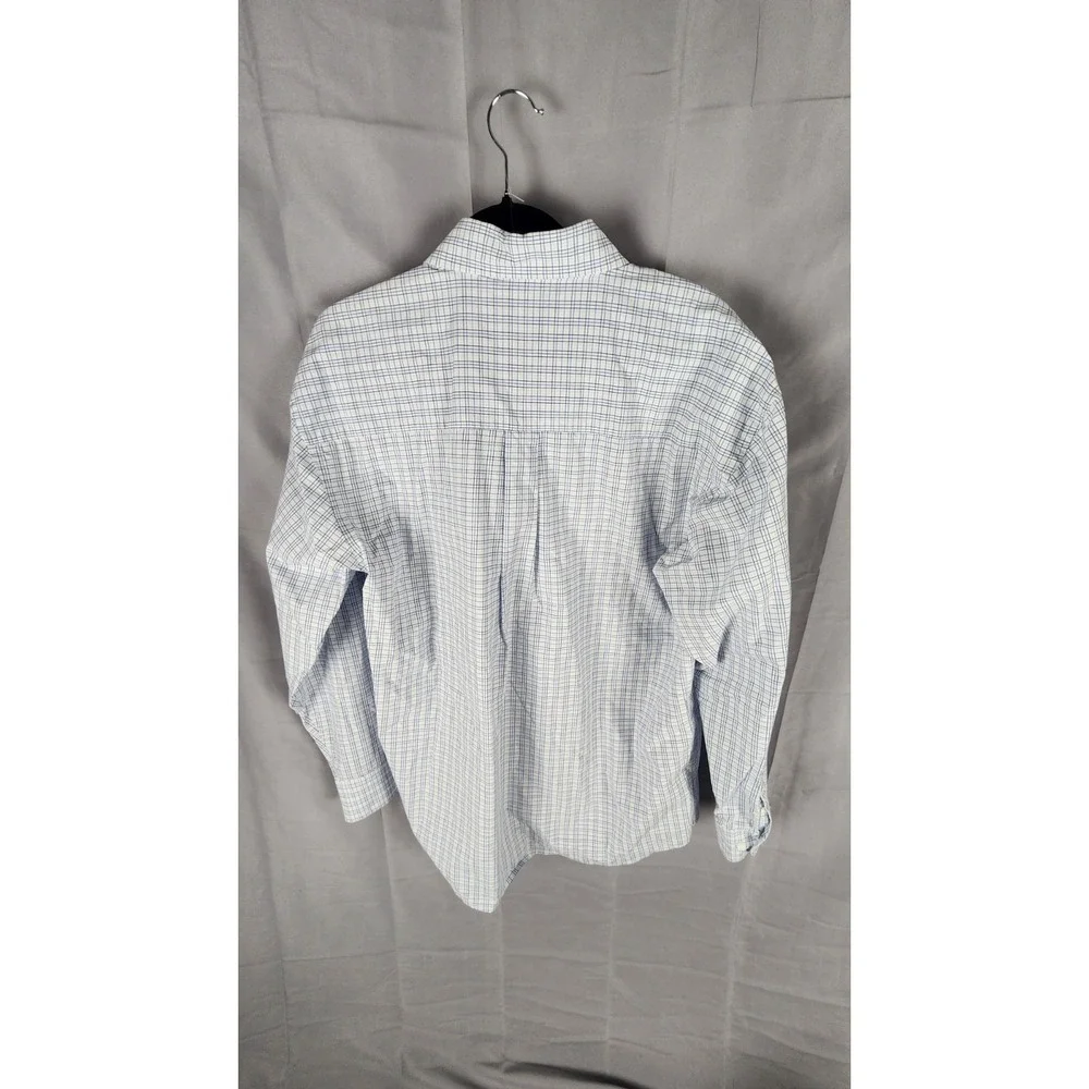 Wrangler George Strait Collection Men's Blue/White Plaid Button-Up Shirt Size L - Picture 2 of 7